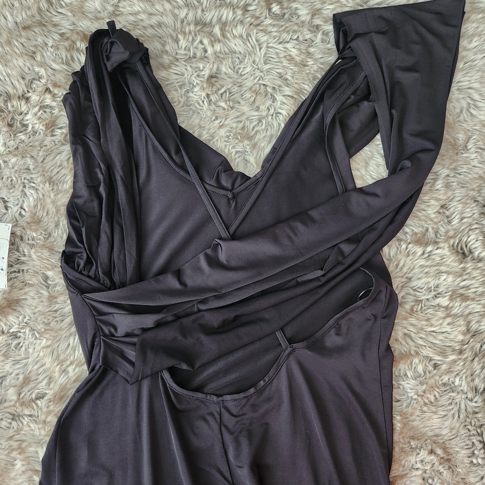 Free People Roxanne Bodycon‎ Maxi Dress Black Women's Size Large NWT - Picture 8 of 13